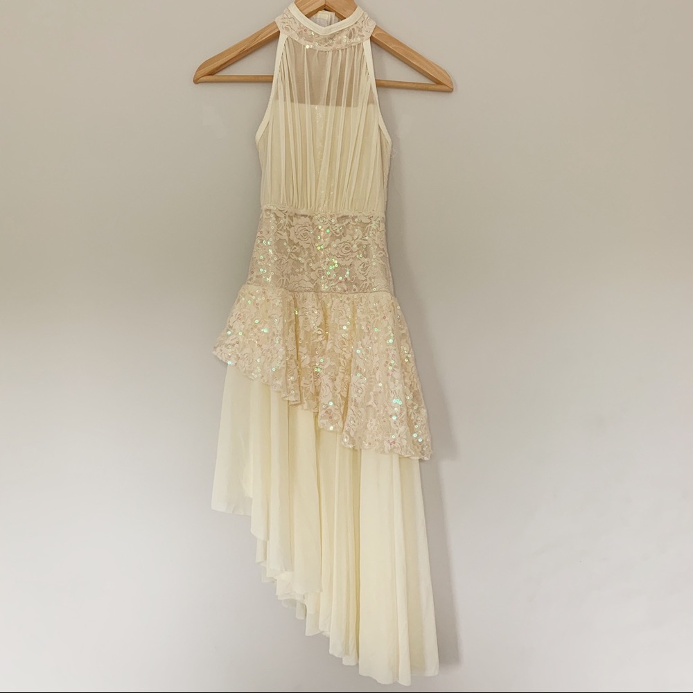 cream colored dance costume
